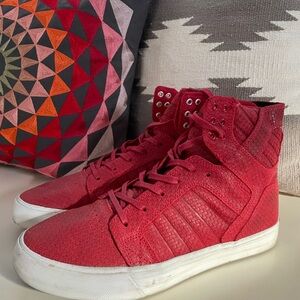 Supra Red High-Top Leather Sneakers Mens 8.5 Women’s 10